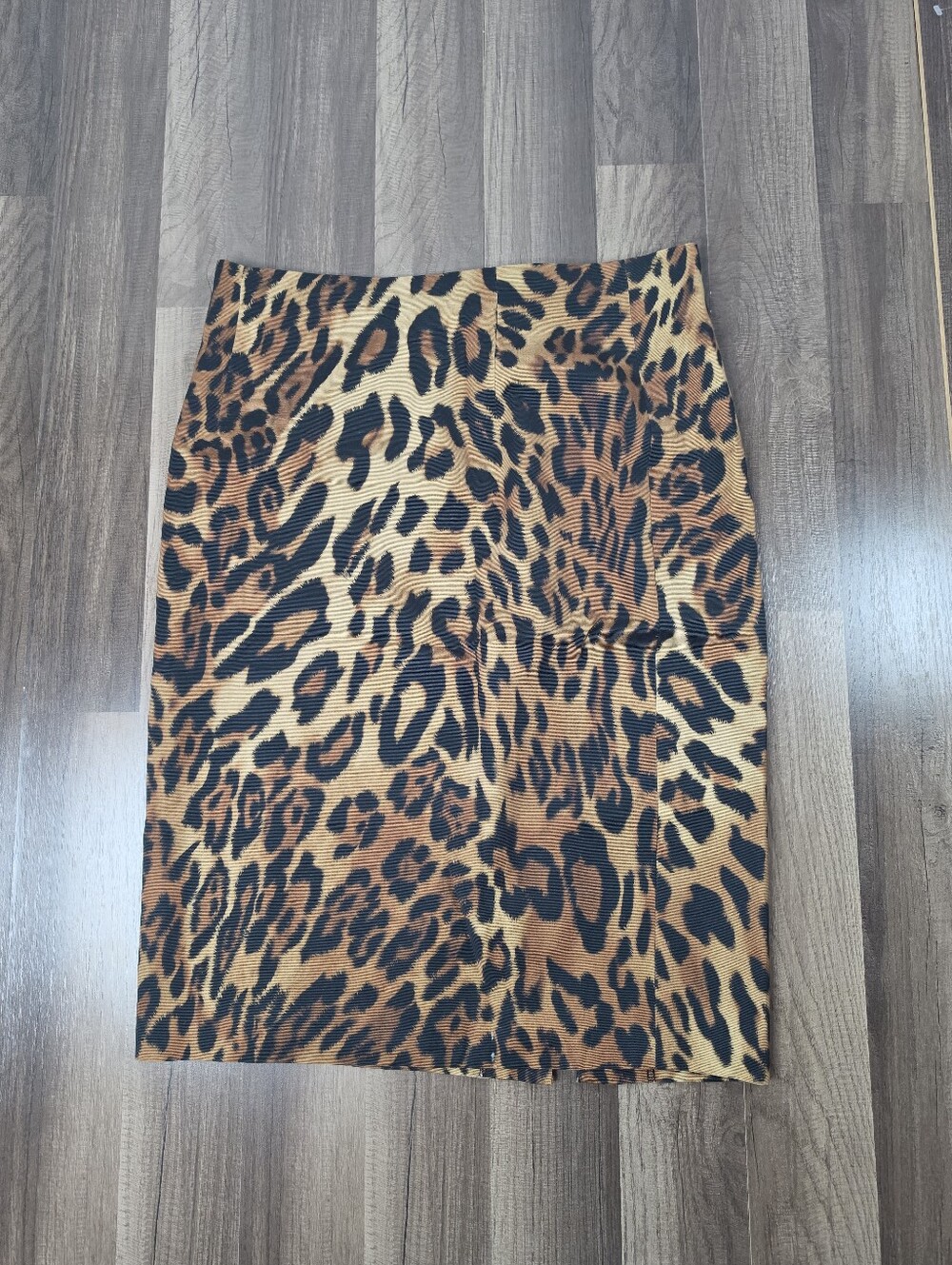ESCADA Leopard Print Pencil Skirt Stretch Mob Wife Quiet Luxury Designer. 12